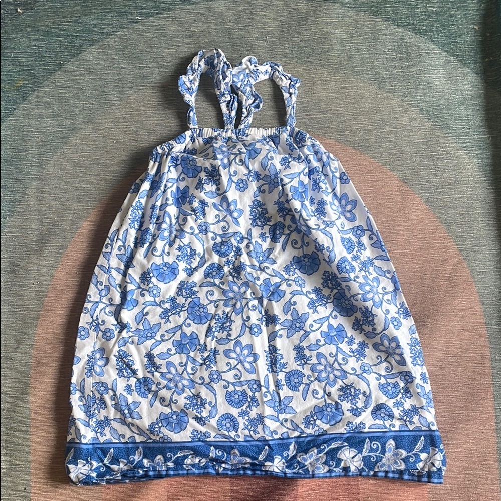GAP Blue and White Floral Boho Dress
